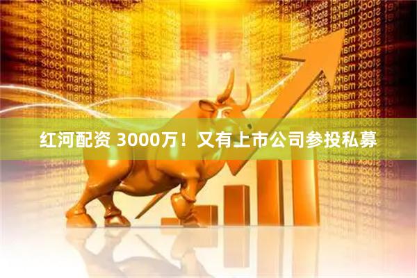 红河配资 3000万！又有上市公司参投私募